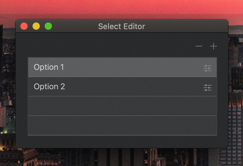 Select-Editor-Fenster
