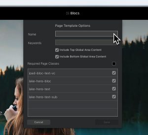 Create A Page Template – Blocs – User Documents
