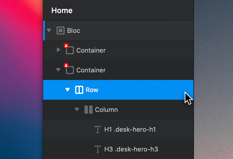 bottom align button blocs app